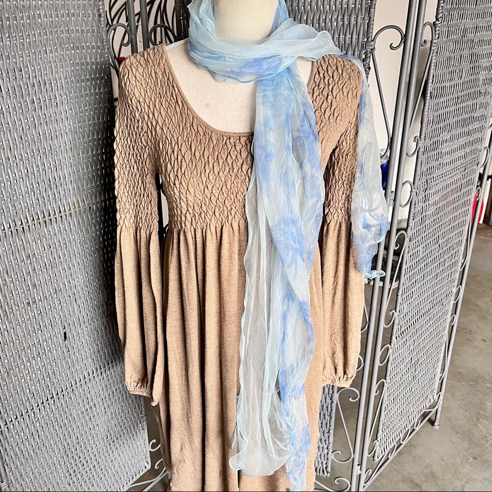 Double Layered Sheer Scarf with Ruffled Edges
